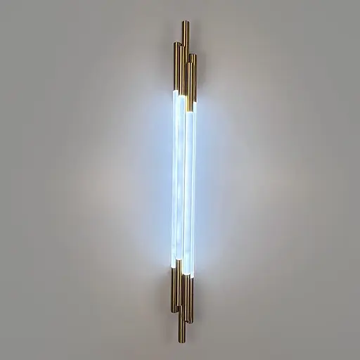 Латунный трубчатый стеновой LED светильник в корпусе 90 см Line F Арт. WJ351/900 AB - фото 4