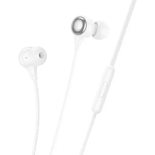 Навушники Hoco M116 Benevolent universal digital earphones with microphone iP білі