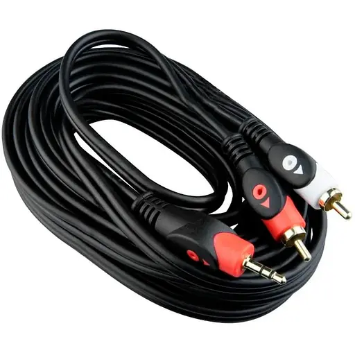 Кабель звуковой TCOM 3.5мм - 2 RCA 1,8м black