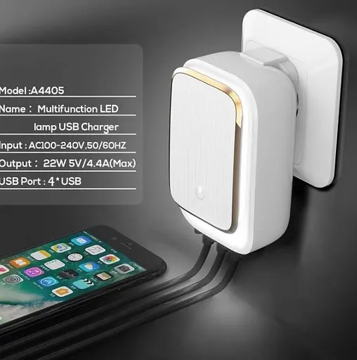 Ночник и сетевое зарядное устройство для Ldnio A4405 4 USB + кабель USB to Type-C - фото 7