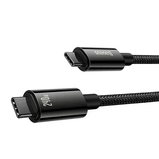 Дата кабель Baseus Tungsten Gold Type-C to Type-C Cable 240W (1m) (CAWJ04000) Black - фото 2