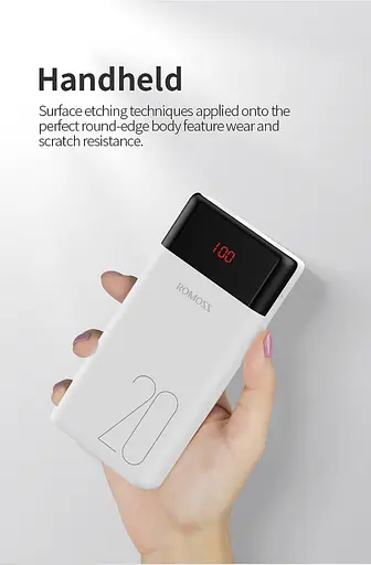 Зовнішній акумулятор Romoss 20000 mAh LT20PS (PLM20-102-1131H) - фото 2