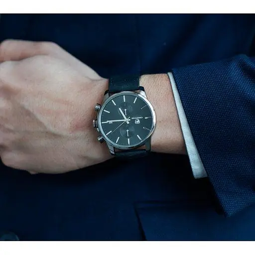 Чоловічий наручний класичний годинник Cheetah Monaco (Сріблястий з чорним) - фото 8