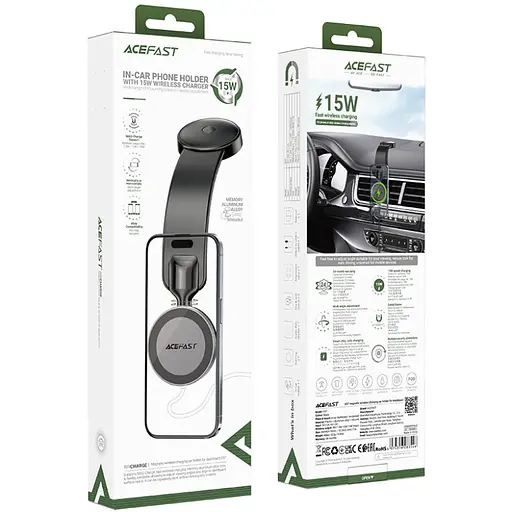 Автомобільне кріплення Acefast для смартфона D37 Magnetic wireless (на панель)  - фото 6