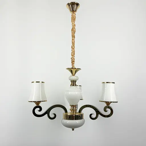 Люстра со светодиодным золотым корпусом и 3 белыми плафонами Line.F 86607/3 GD - фото 7