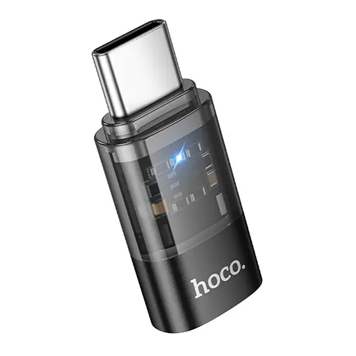 Адаптер перехідник Hoco UA36D Type-C to Lightning чорний - фото 3