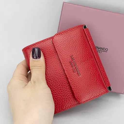 Жіночий шкіряний гаманець Las Fernando 209-103A маленький червоний - фото 7