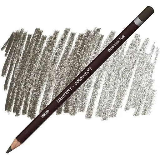 Карандаш цветной Derwent Coloursoft С640 Коричнево-черный - фото 1