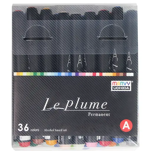 Набір спиртових маркерів односторонні Класичні відтінки LE PLUME BRUSH 36 шт Marvy - фото 1