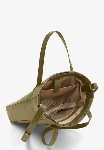 Шкіряний шоппер Nancy оливковий - фото 4