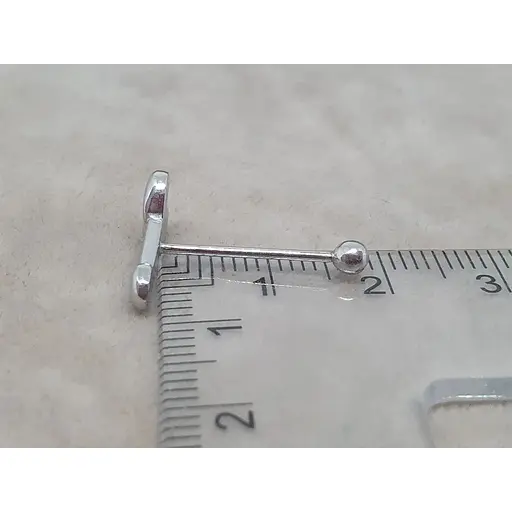 Срібна сережка для пірсингу язика Ірій. 6040 - фото 6