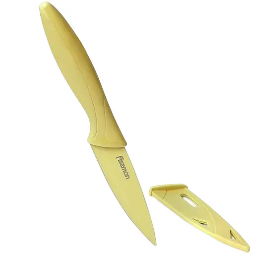 Кухонний ніж Fissman Caramella у чохлі 10 см в асортименті (2550)