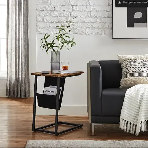 Журнальний столик Leobert Nastriy приставний з кишенею в стилі Loft - фото 5