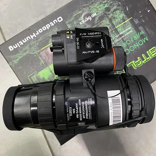 Прибор ночного видения Монокуляр PVS-18 1х32 с креплением FMA L4G24 на шлем + подсумок - фото 6