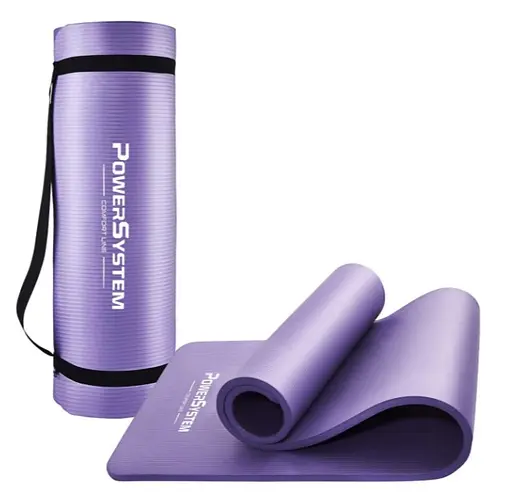 Коврик для йоги и фитнеса Power System PS-4017 NBR Fitness Yoga Mat Plus Purple (180х61х1) (PS-4017_Purple) - фото 1