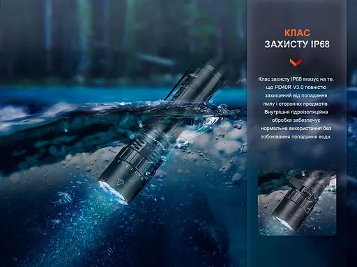 Тактический ручной фонарик Fenix PD40R V3.0 3000лм USB Type-C (Черный) - фото 8