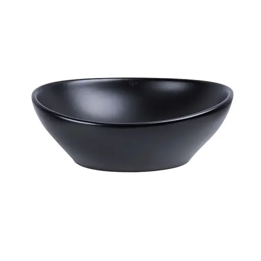 Умивальник Qtap Dove накладний овальний 410x335x145 мм Black matt + донний клапан PU03, Чорний матовий - фото 3
