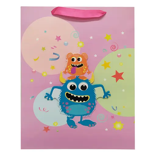 Подарочный пакет "Монстрики" Bambi 2373L, 40 х 30 х 0,1 Фиолетовый - фото 1
