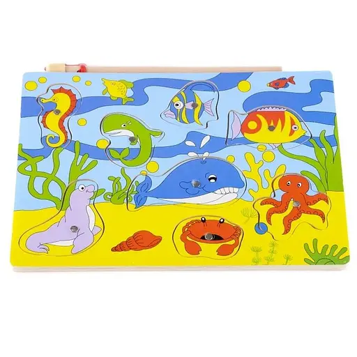 Игрушка для развития деревянный вкладыш Рыбалка IE106