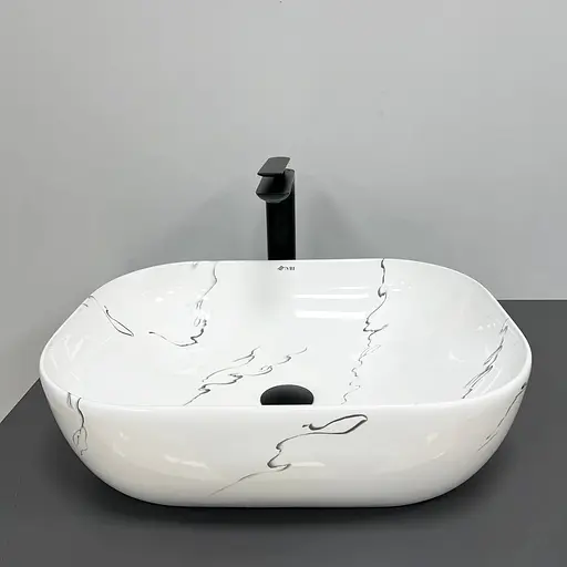 Умивальник VBI Bergamo marmo накладний VBI-012501, Мармур - фото 2