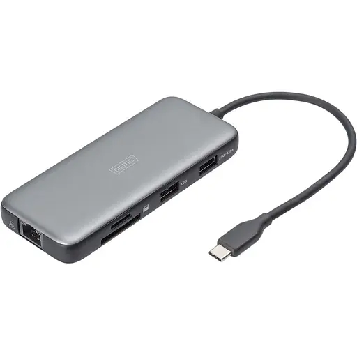 Кардридер док-станція Digitus70914 USB-C HDMI/2xUSB-A/USB-C/SD/MicroSD/RJ54 