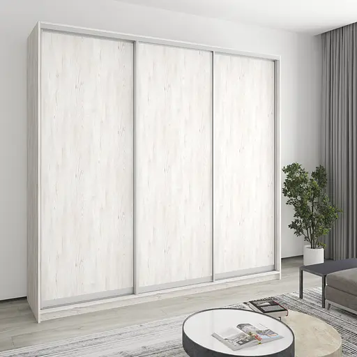 Шкаф-купе трехдверный MebelStar Комбо AL 3ДСП 250x60x240 см Аляска серый (MBS-2095)