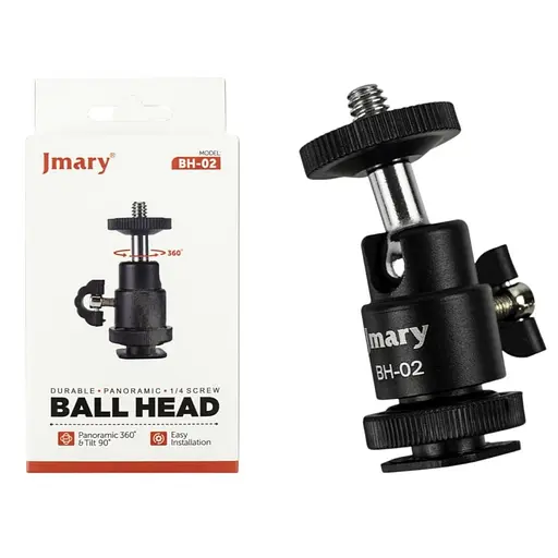 Шарнирный крепеж 360° Jmary BH-02 для штативов и стоек, металл резьба 1/4" - фото 7