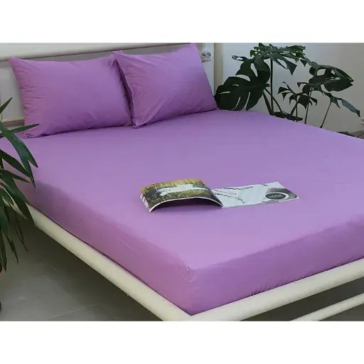 Простирадло на резинці з наволочками TAG Tekstil Lavender Herb 180х200х20 см 000224308