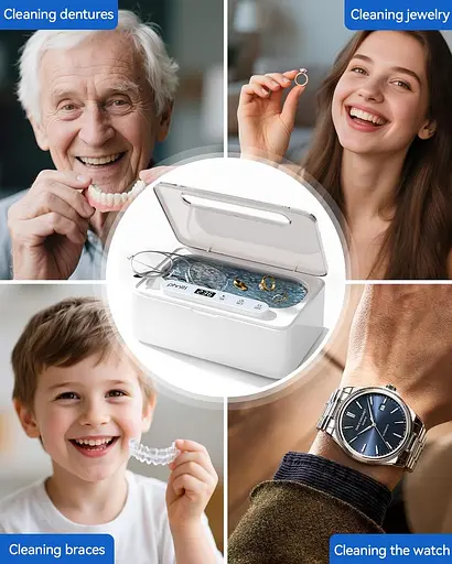 Ультразвуковий очисник ювелірних виробів, ультразвуковий очисник Phniti 47 кГц 330 мл ультразвуковий очисник із 3 режимами таймера - фото 3