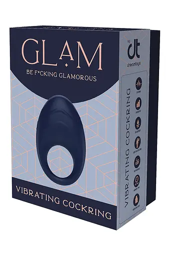 Виброкольцо Dreamtoys Glam Vibrating Cockring 7 см синий - фото 5