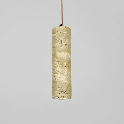 Світильник із підвісним циліндричним травертиновим корпусом Ø6.5х23 см Line F ST004-65 x 230 - фото 2