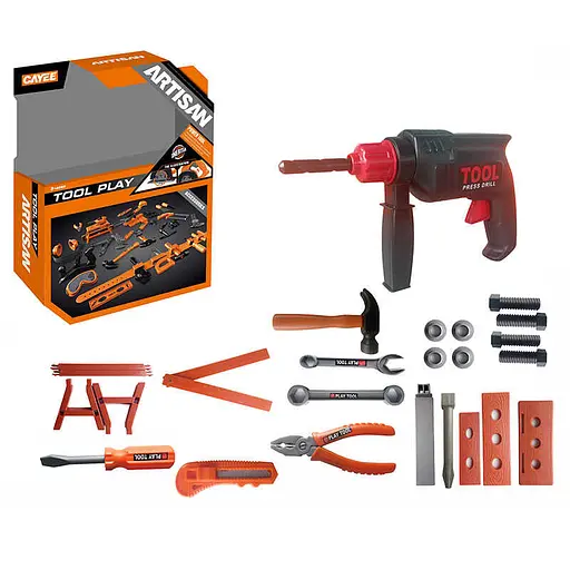 Набір інструментів KY 1068-111 D, шуруповерт механічний, інструменти, гвинтики, маска, в коробці (6973779240684) - фото 1