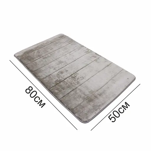 Современный коврик для ванной Aquarius с эффектом памяти Мягкий Антискользящий 50 х 80 см Темно-Бежевой в полоску - фото 2