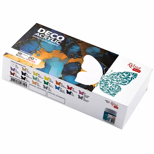 Набор акриловых красок для матовых и металлических декоров 18×20 мл Rosa Talent - фото 1