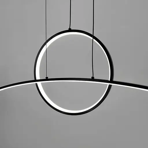 Удлиненная геометрическая люстра в черном корпусе 105 см | Ст. NO9-1000 BK | Line F - фото 4