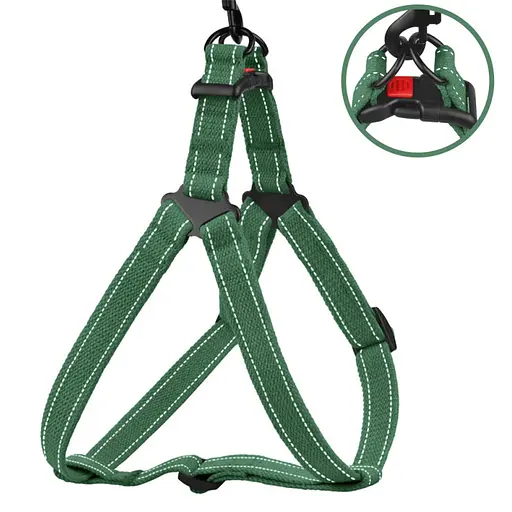 Шлея для собак Barksi Cotton Стандарт Рефлекторна S 40-53х1.6 см армійська - фото 3