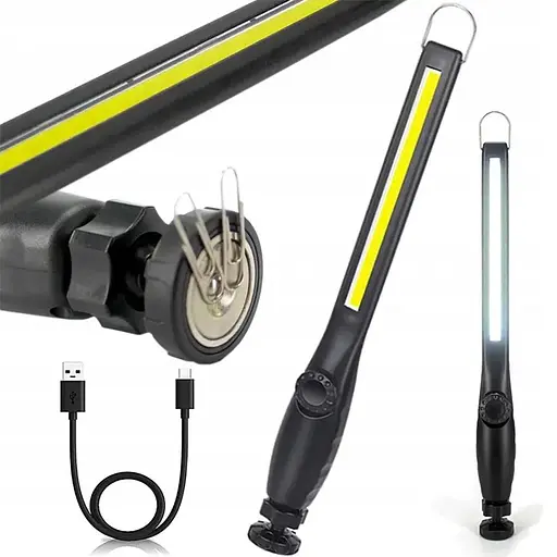 Аккумуляторный LED фонарь Bailong BL-821 с магнитом клипсой и USB светодиодный для кемпинга 500 lm Черный - фото 2