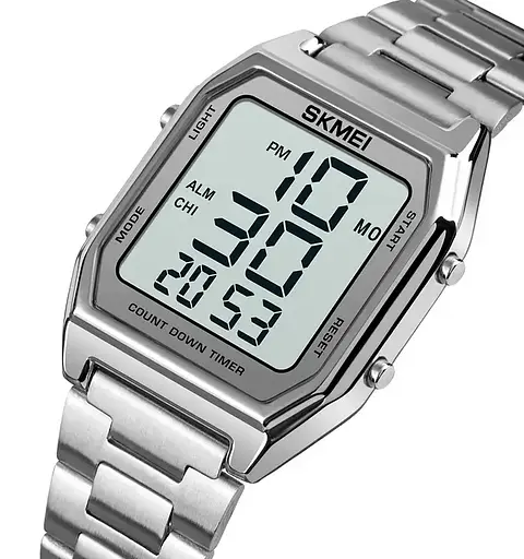 Мужские наручные часы Skmei 1735 (Серебристый с белым циферблатом) - фото 3