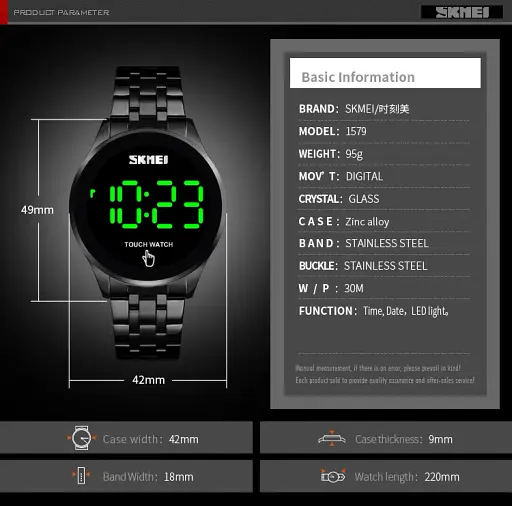 Наручний годинник чоловічий Skmei 1579 Silver, 1579SI (18468) - фото 10