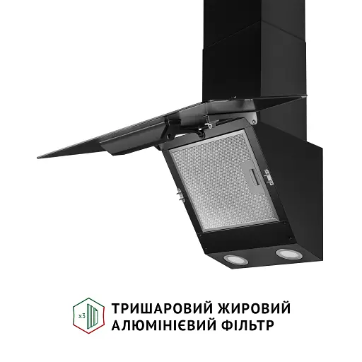 Вытяжка декоративная наклонная PERFELLI VICCO 5HSR NERO - фото 5