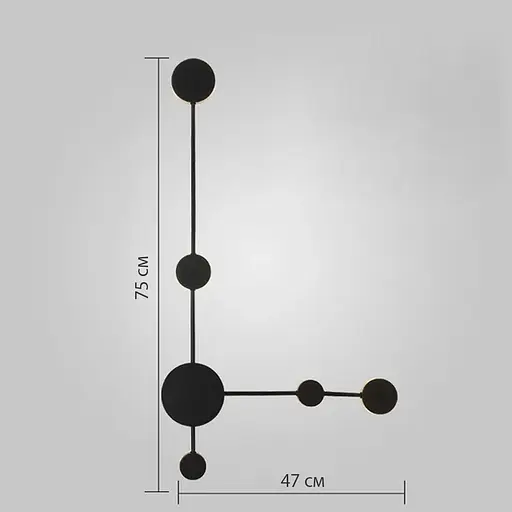 Бра MOLECULAR у чорному корпусі Line F Арт. WB16/3 BK - фото 3