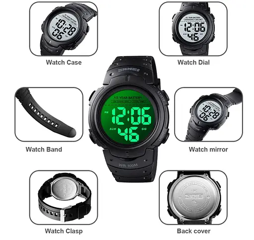 Часы Skmei Neon 10 Bar Black - фото 9