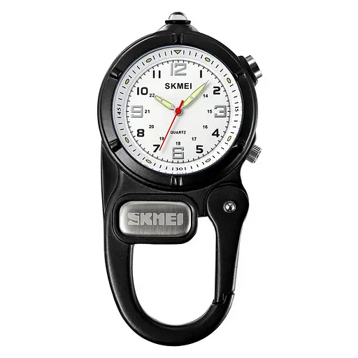 Часы кварцевые Skmei 2232 с карабином и LED-фонариком (Черный)