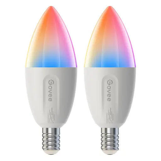 Умная светодиодная лампа GOVEE TEMP, комплект из 2 ламп H600C с цоколем E14, RGBWW, поддержка VOICE и APP MATTER, таймер - фото 3