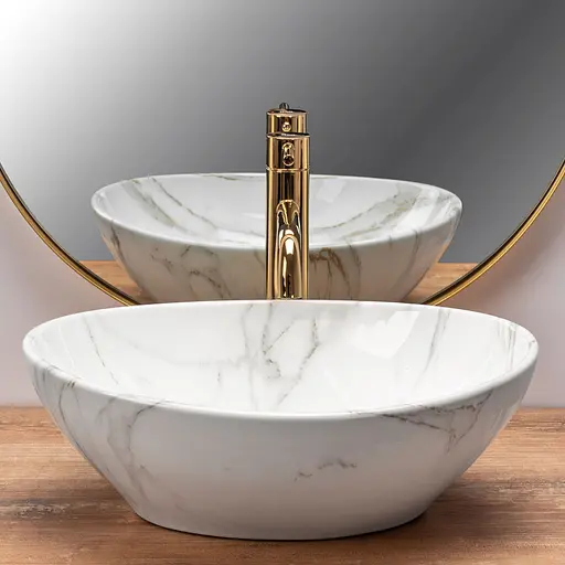 Умивальник Rea Sofia aiax marmur накладний REA-U6597, Білий - фото 4