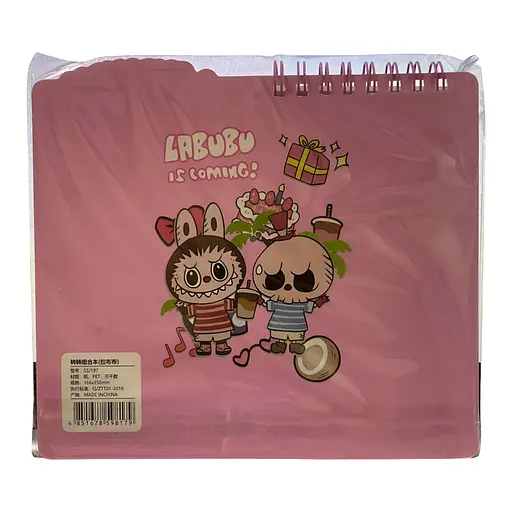 Детский блокнот Лабубу с наклейками, стикерами для записей и держателем для ручки розовый (25-SS197) - фото 2