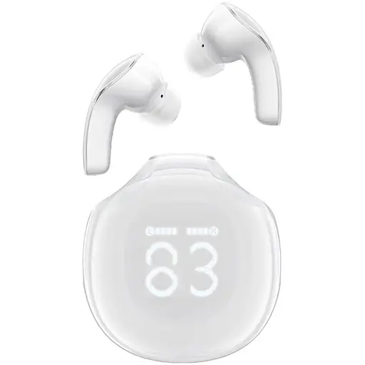 Наушники Acefast T9 Crystal Air bluetooth earbuds Porcelain White - фото 1