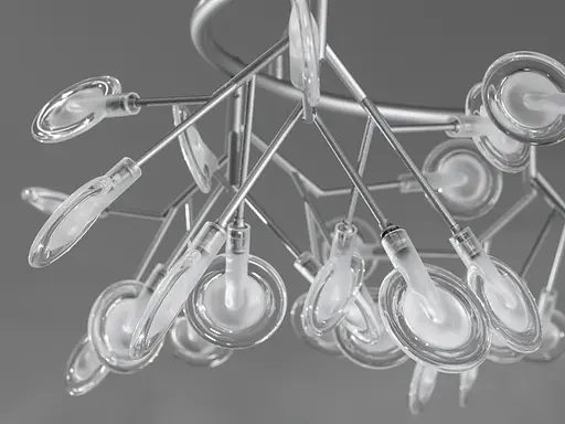 Эффектная люстра подвесная для кухни "Светлячок", 45 ламп, хром сатин - фото 3