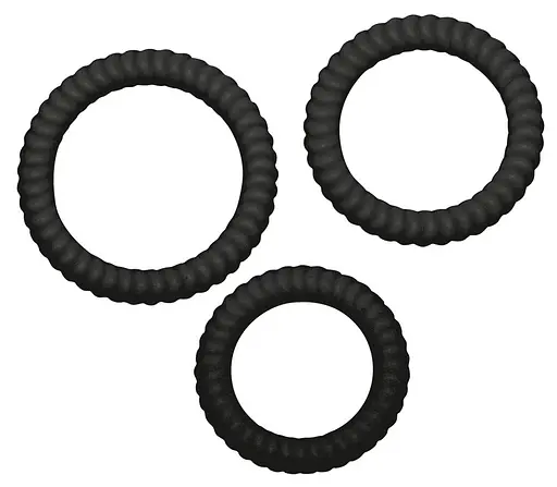 Набор эрекционных колец You2Toys Lust 3 Black 3 шт. черный - фото 2