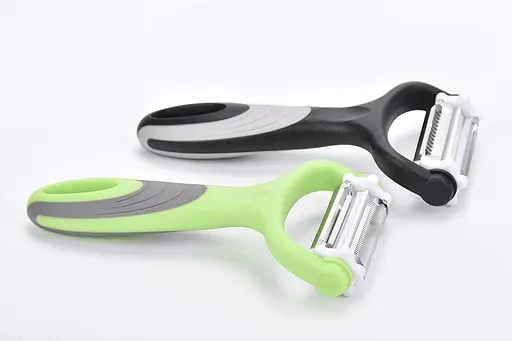 Овочечистка економка та шатківниця Max3 Turbo для нарізки соломкою та слайсами овочів фруктів із силіконовою ручкою, Kitchen Master Чорний 85584 - фото 8